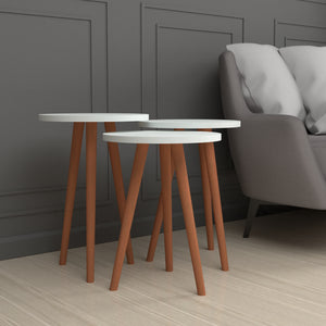 Satztisch Herrljunga im 3er Set rund in versch. Farben [en.casa]