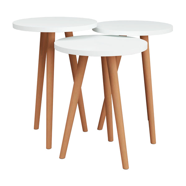 Satztisch Herrljunga im 3er Set rund in versch. Farben [en.casa]