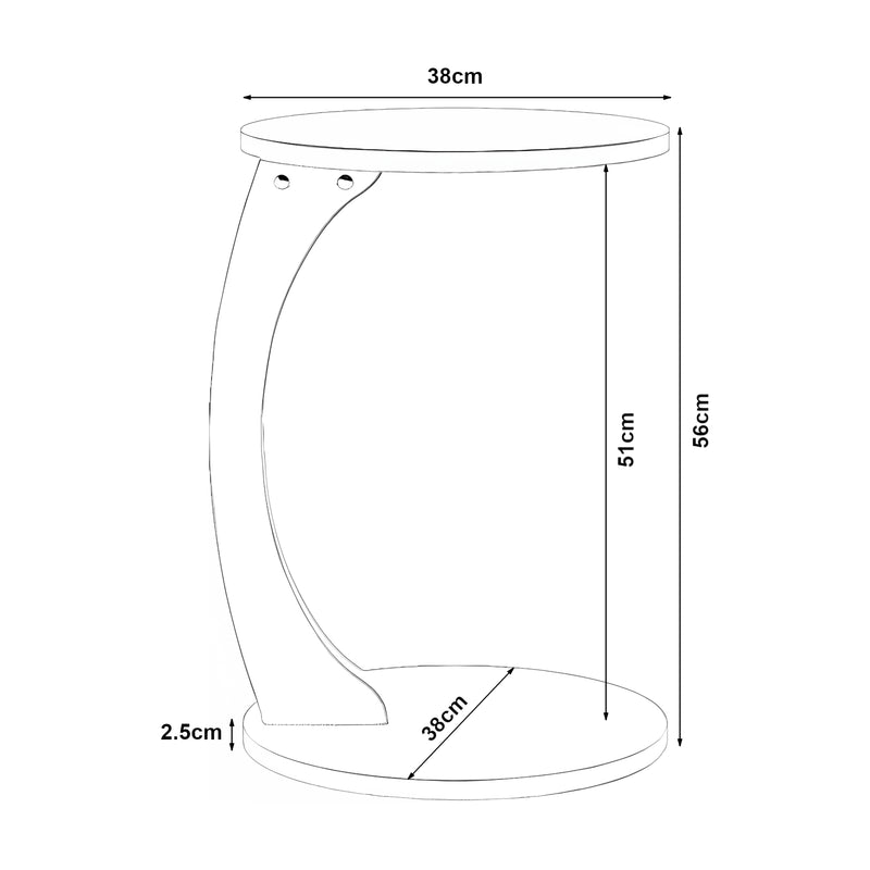 Maßskizze Beistelltisch Holeby 56 x Ø 38 cm [en.casa]