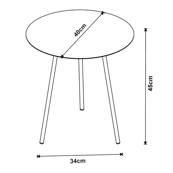 Beistelltisch Sula aus Metall Schwarz in versch. Größen [en.casa]