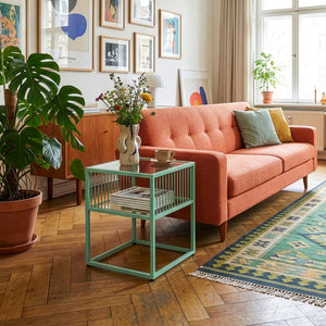 Beistelltisch Tronevn mit Glasplatte [en.casa]