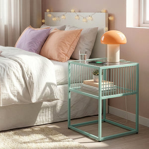 Beistelltisch Tronevn mit Glasplatte [en.casa]