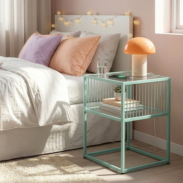 Beistelltisch Tronevn mit Glasplatte [en.casa]