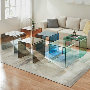 Beistelltisch Varlofrek Glas 50x50x50 cm [en.casa]