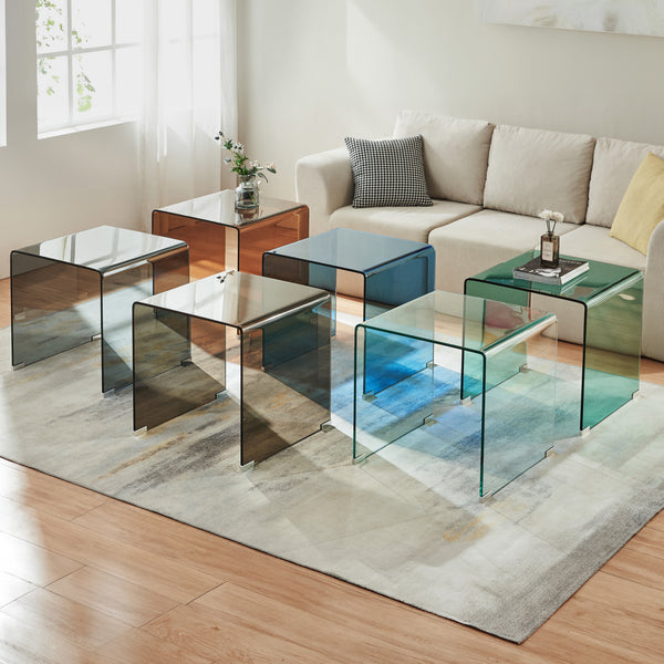 Beistelltisch Varlofrek Glas 50x50x50 cm [en.casa]