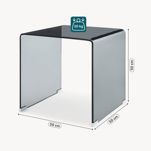 Beistelltisch Varlofrek Glas 50x50x50 cm [en.casa]