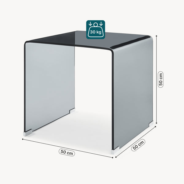 Beistelltisch Varlofrek Glas 50x50x50 cm [en.casa]