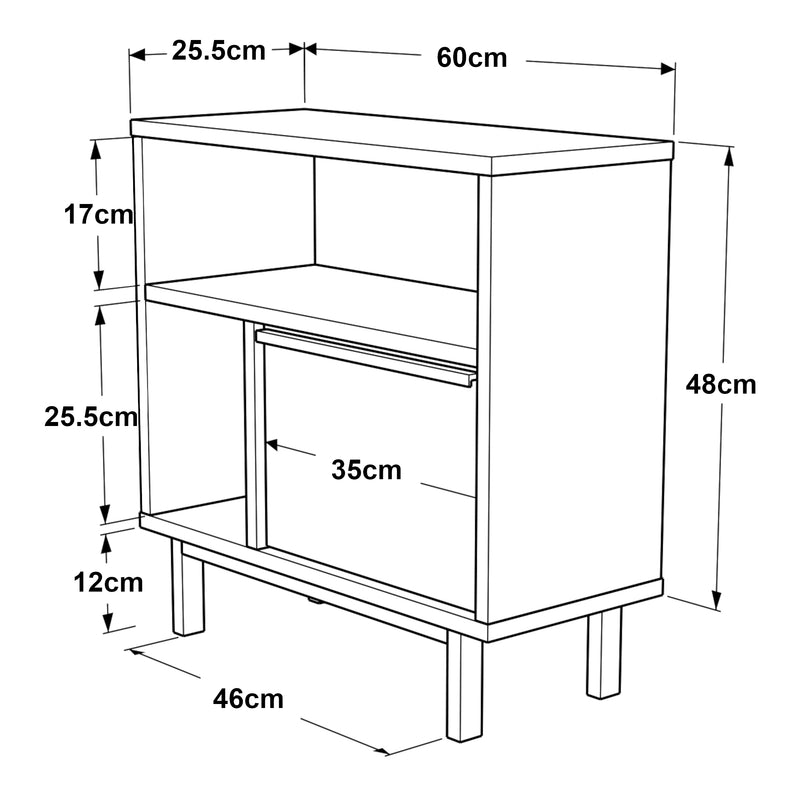 Maßskizze Beistelltisch Vesanto 60x60x26 cm [en.casa]