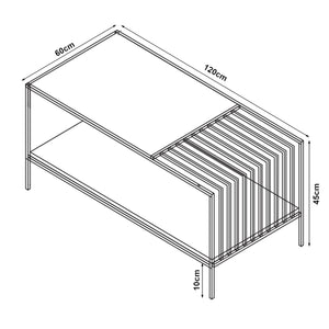 Couchtisch Pärghos 120x60x45 cm [en.casa]