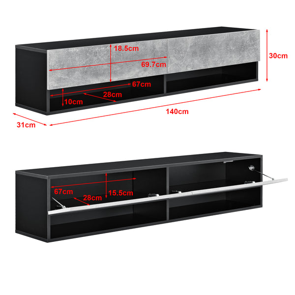 Hängeboard Halmstad 140x31x30 cm versch. Farben en.casa