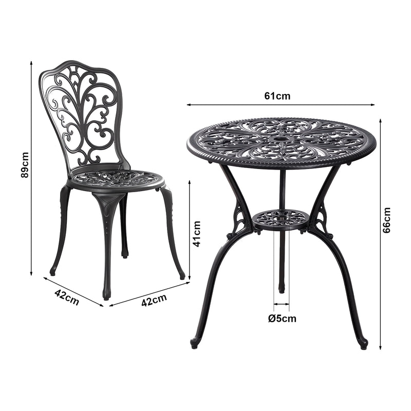 Maßskizze Bistro-Set Lupsam 3-tlg. [casa.pro]