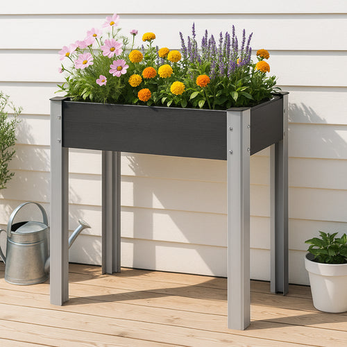 Hochbeet Beverwijk Dunkelgrau in versch. Größen [en.casa] - premiumXL