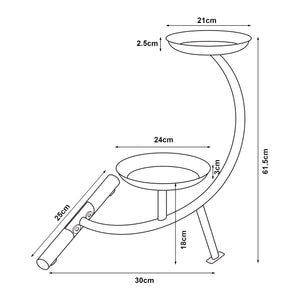 Blumenständer Aalten 61,5x30x25cm Metall [en.casa]