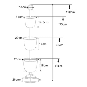 Blumenständer Alphen mit Pflanzentöpfen Metall [en.casa]