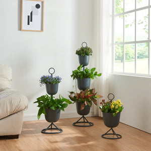 Blumenständer Alphen mit Pflanzentöpfen Metall [en.casa]