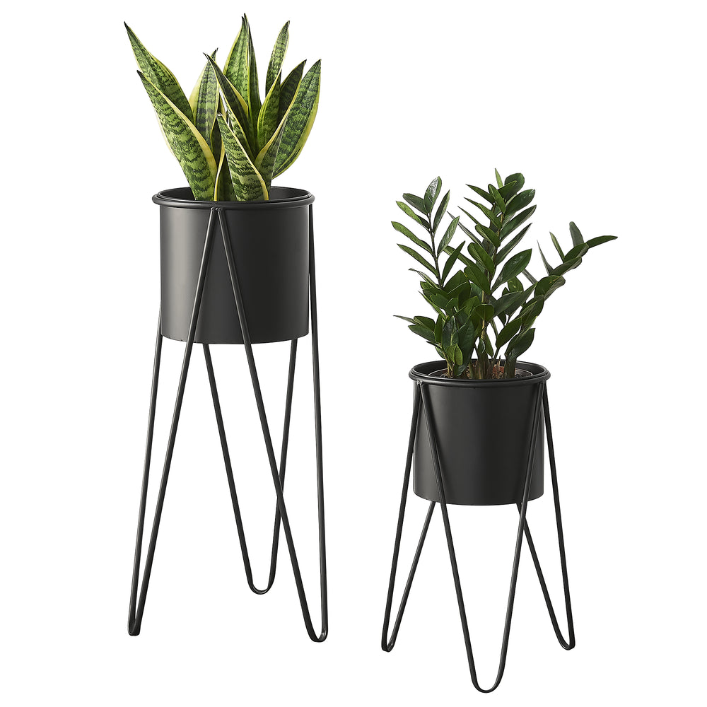 Pflanzenständer Hedera im 2er Set Metall Schwarz [en.casa] - premiumXL