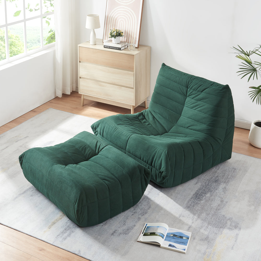 Bodensessel mit Fußhocker Kodsø 75x90x100 cm [en.casa]