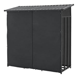 Brennholzregal Yakutat Schwarz in versch. Größen [casa.pro]