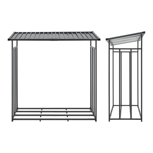 Brennholzregal Yakutat Schwarz in versch. Größen [casa.pro]