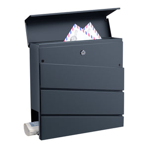 Briefkasten Achtrup 37x37x11cm Stahl Anthrazit [en.casa]