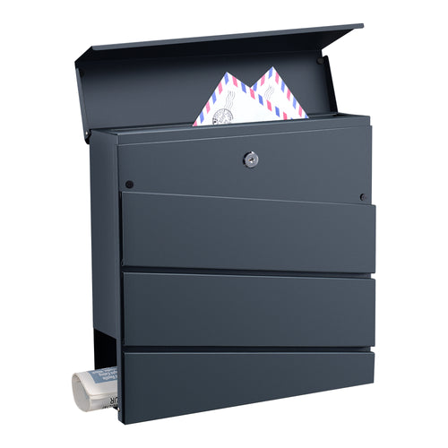 Briefkasten Achtrup 37x37x11cm Stahl Anthrazit [en.casa]