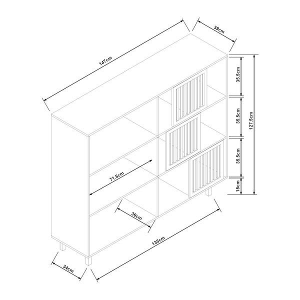 Bücherregal Ypäjä [en.casa]