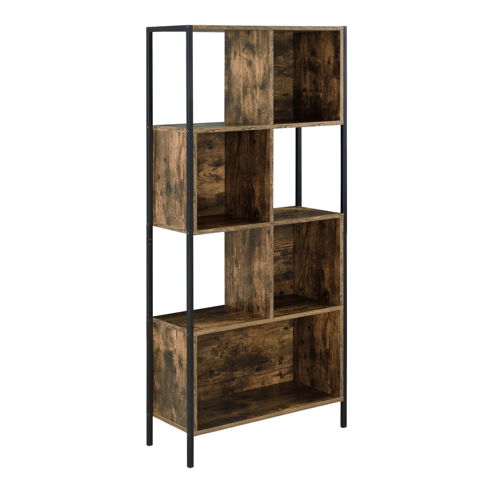 Bücherregal Flakstad 153x73x30cm Dunkler Holzton [en.casa]