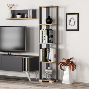 Bücherregal Aalestrup mit 4 Ebenen 153 x 34 x 26 cm in versch. Farben [en.casa]