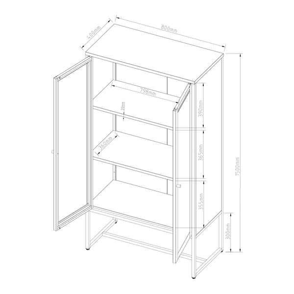 Büroschrank Sund Metall Grau [en.casa]