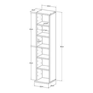CD Regal Tynset 90x20x20 cm mit 6 Fächern [en.casa]