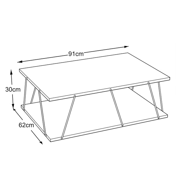 Couchtisch Saltdal 91x62x30cm in versch. Farben [en.casa]