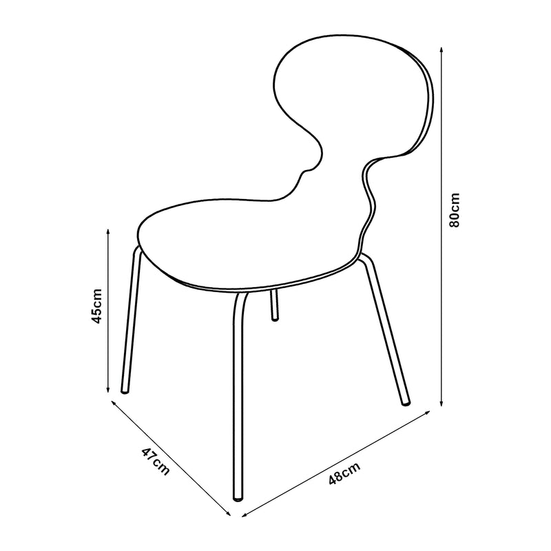 Maßskizze Esszimmerstuhl Kil 4er Set [en.casa]