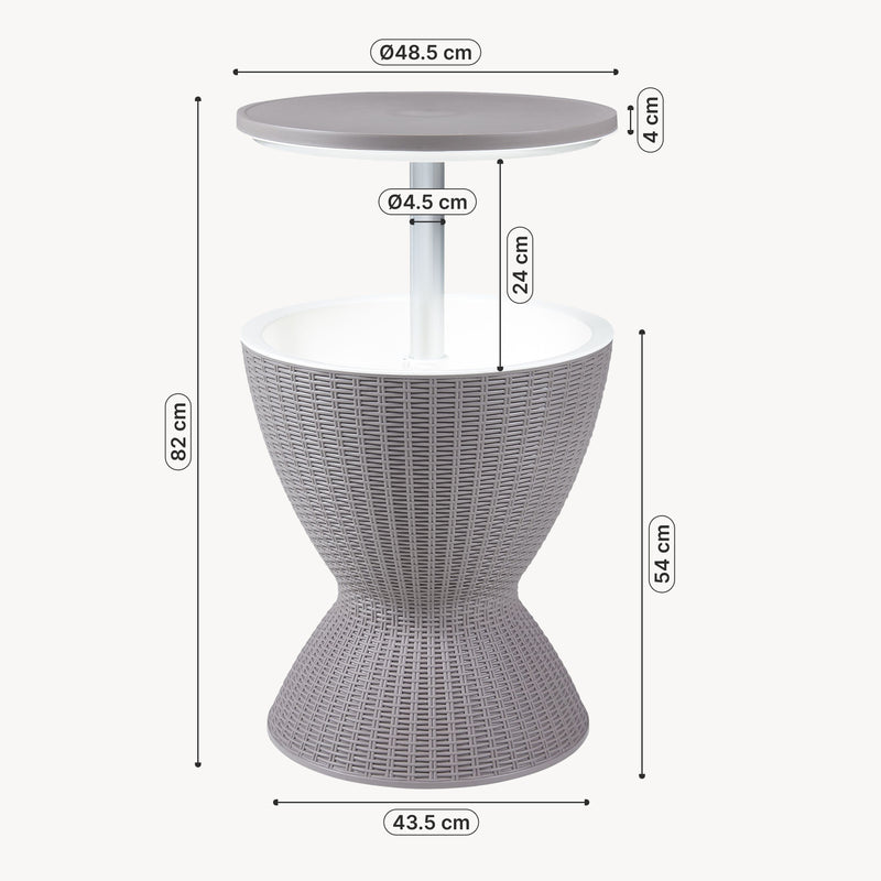 Maßskizze Kühltisch Atessa 58x49 cm Rattanoptik [casa.pro]