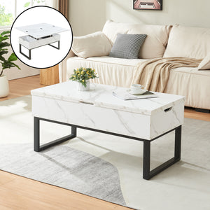 Couchtisch Rauli mit Hebeplatte und Stauraum 100x50x47 cm [en.casa]