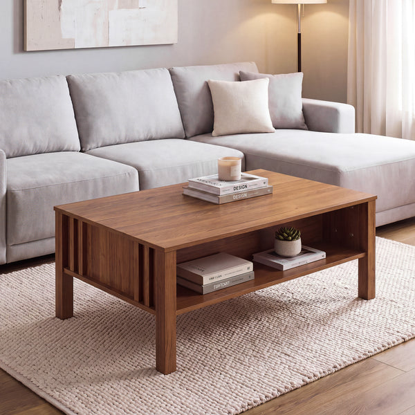Couchtisch Kilmandar mit Liftfunktion 105x59x40/53 cm Walnussoptik [en.casa]