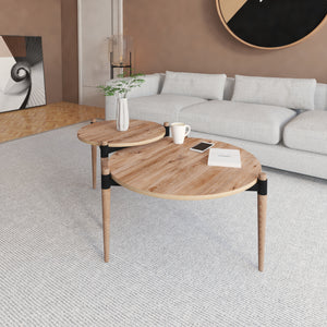 Couchtisch Kristinestad mit 2 Tischplatten Natur [en.casa]