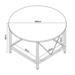 Couchtisch Filem Ø80x46 cm [en.casa]