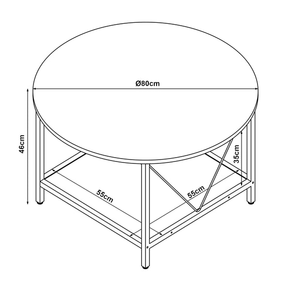 Couchtisch Filem Ø80x46 cm [en.casa]
