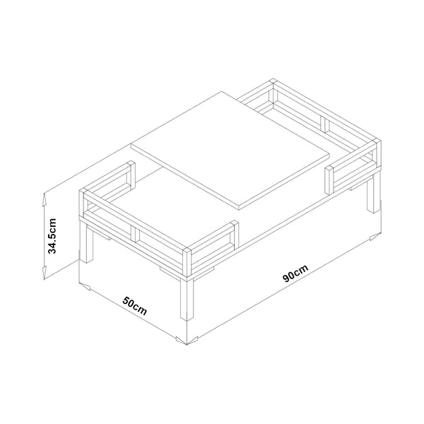 Couchtisch Hultsfred 90x50x34,5cm in versch. Farben [en.casa]