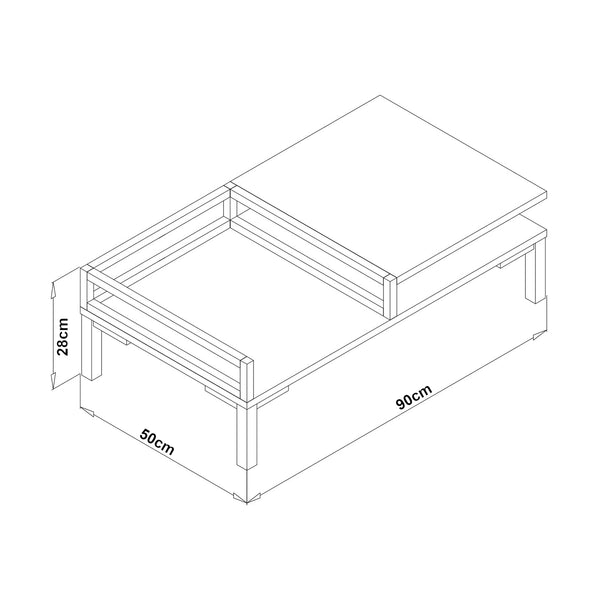 Couchtisch Ibestad 90x50x28cm in versch. Farben [en.casa]