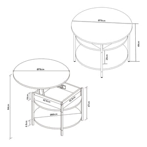 Couchtisch Kandas mit Hebeplatte [en.casa]