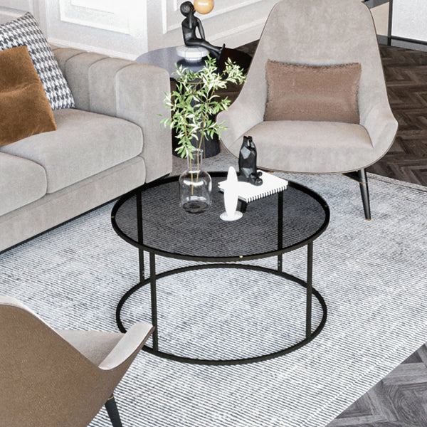 Couchtisch Kolari  45 x Ø80 cm Schwarz/Transparent versch. Farben [en.casa]