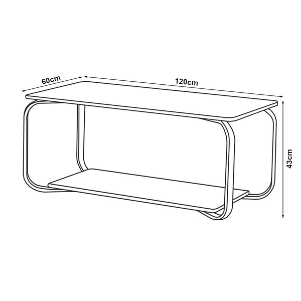 Couchtisch Kolta 120x60x43 cm Marmoroptik [en.casa]