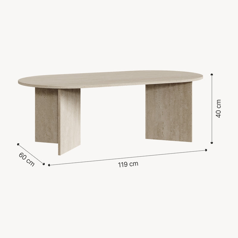 Maßskizze Couchtisch Kynd 119x60x40 cm [en.casa]