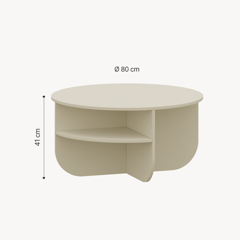 Maßskizze Couchtisch Reykhon Ø80x41 cm [en.casa]