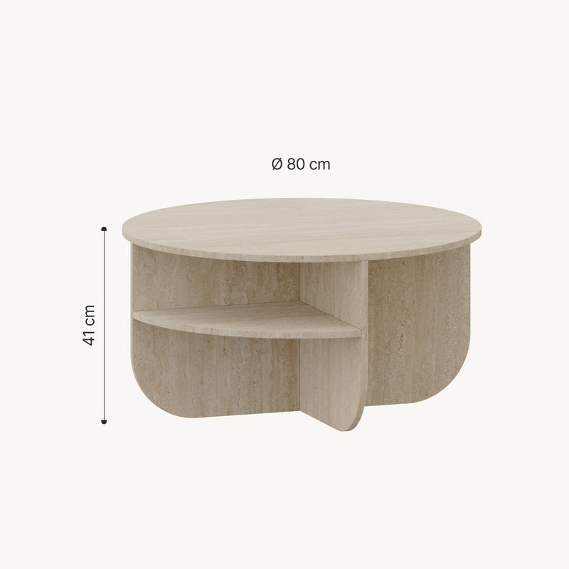 Maßskizze Couchtisch Reykhon Ø80x41 cm [en.casa]