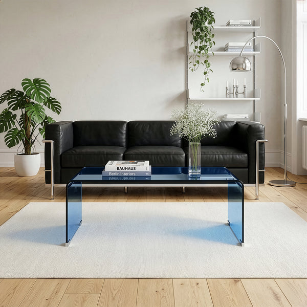 Couchtisch Väsas 90x45x35 cm gehärtetes Glas [en.casa]