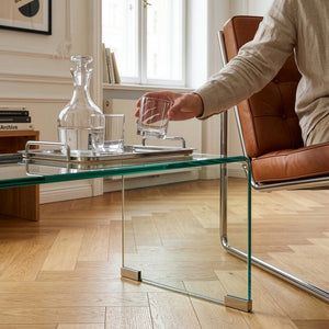 Couchtisch Väsas 90x45x35 cm gehärtetes Glas [en.casa]