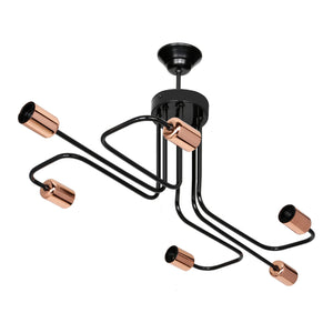 Deckenleuchte Harlow E27 Metall Schwarz / Kupferfarben in versch. Größen [lux.pro]