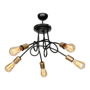 Deckenleuchte Kingswinford E27 Metall Schwarz / Messingfarben in versch. Größen [lux.pro]